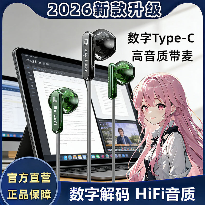 ipad2025新款有线耳机typec数字
