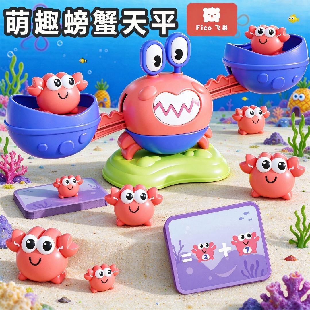 螃蟹数字天平秤儿童玩具益智大脑数学逻辑思维训练亲子互动桌游戏