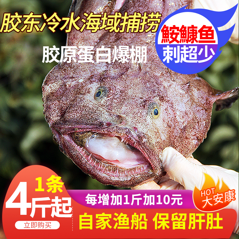 新鲜安康鱼整条大嘴蛤蟆无刺冷冻