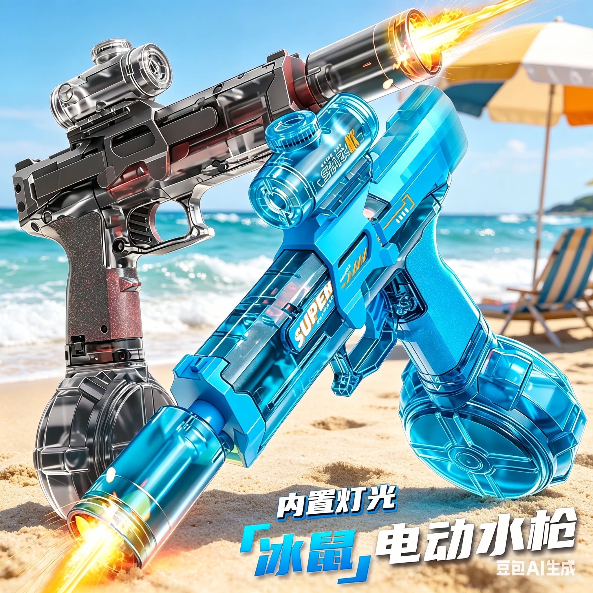 火光冰鼠电动连发远射水弹枪图片