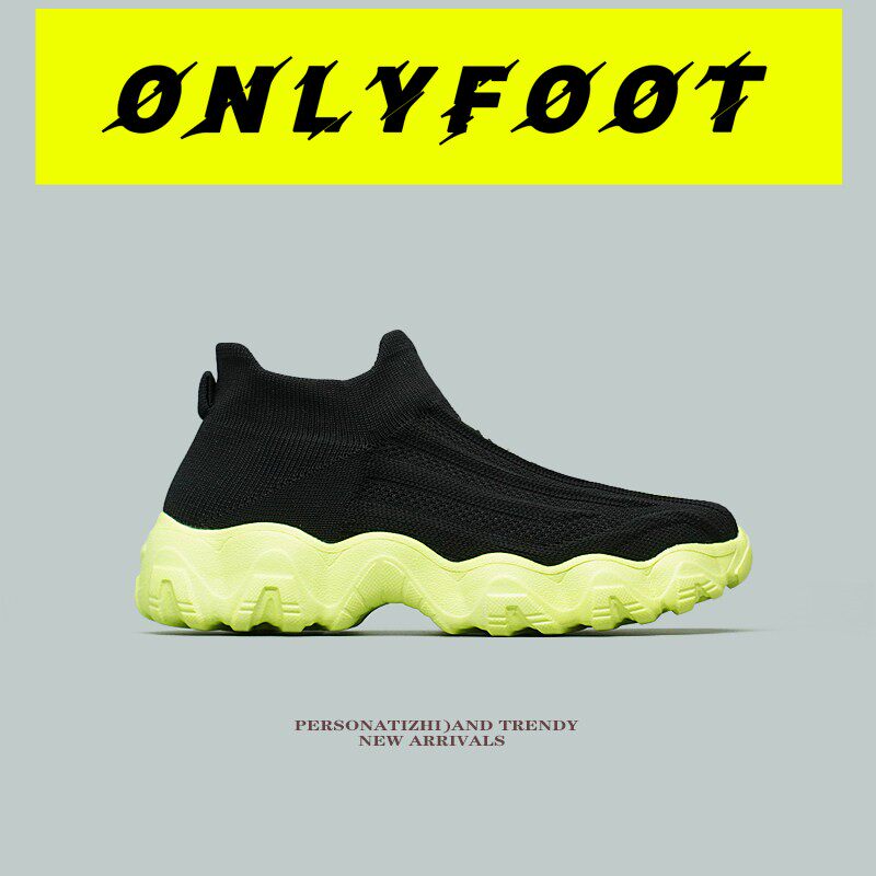 【潮流时尚款】弹力网布一脚蹬袜子鞋男女百搭轻便舒服运动休闲鞋