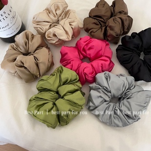 bestpart纯色枕头睡眠发圈绸缎面料大肠发圈大号宅女同款宽边发绳