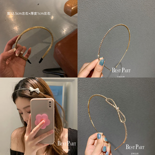 bestpart韩版ins水钻蝴蝶结发箍气质简约发饰发夹可爱头饰发饰~