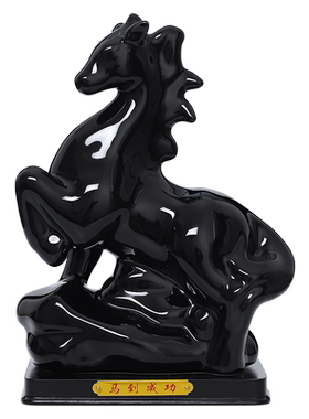 黑色陶瓷十二生肖摆件招财风水