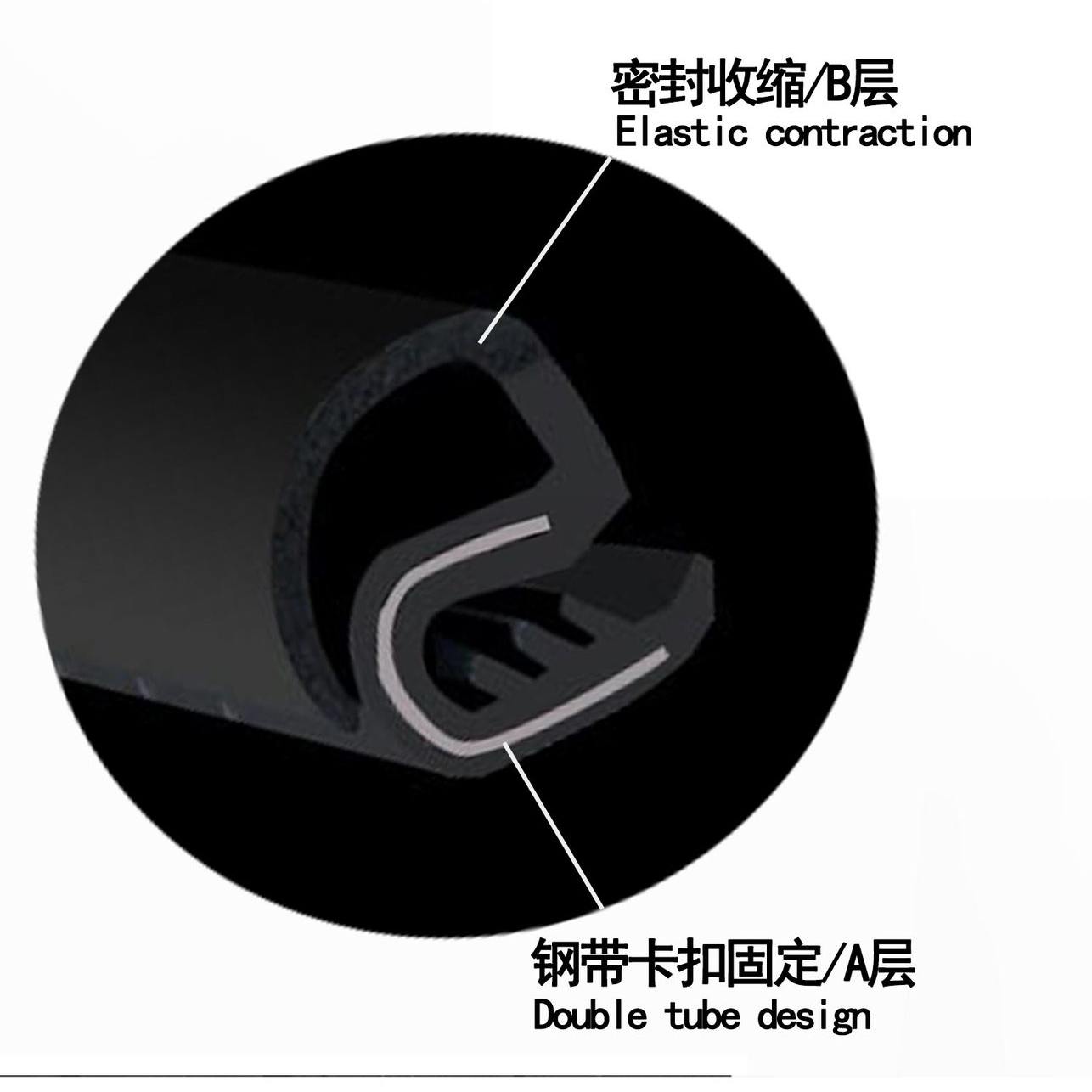汽车b柱密封条车门隔音条静音门缝防水车门异响封条防尘胶条通用