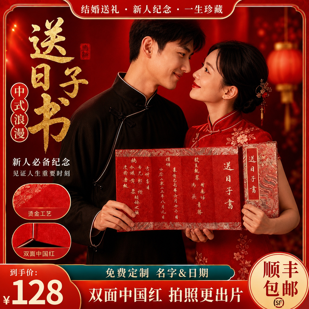 【纯手写传统提亲聘书】送日子书