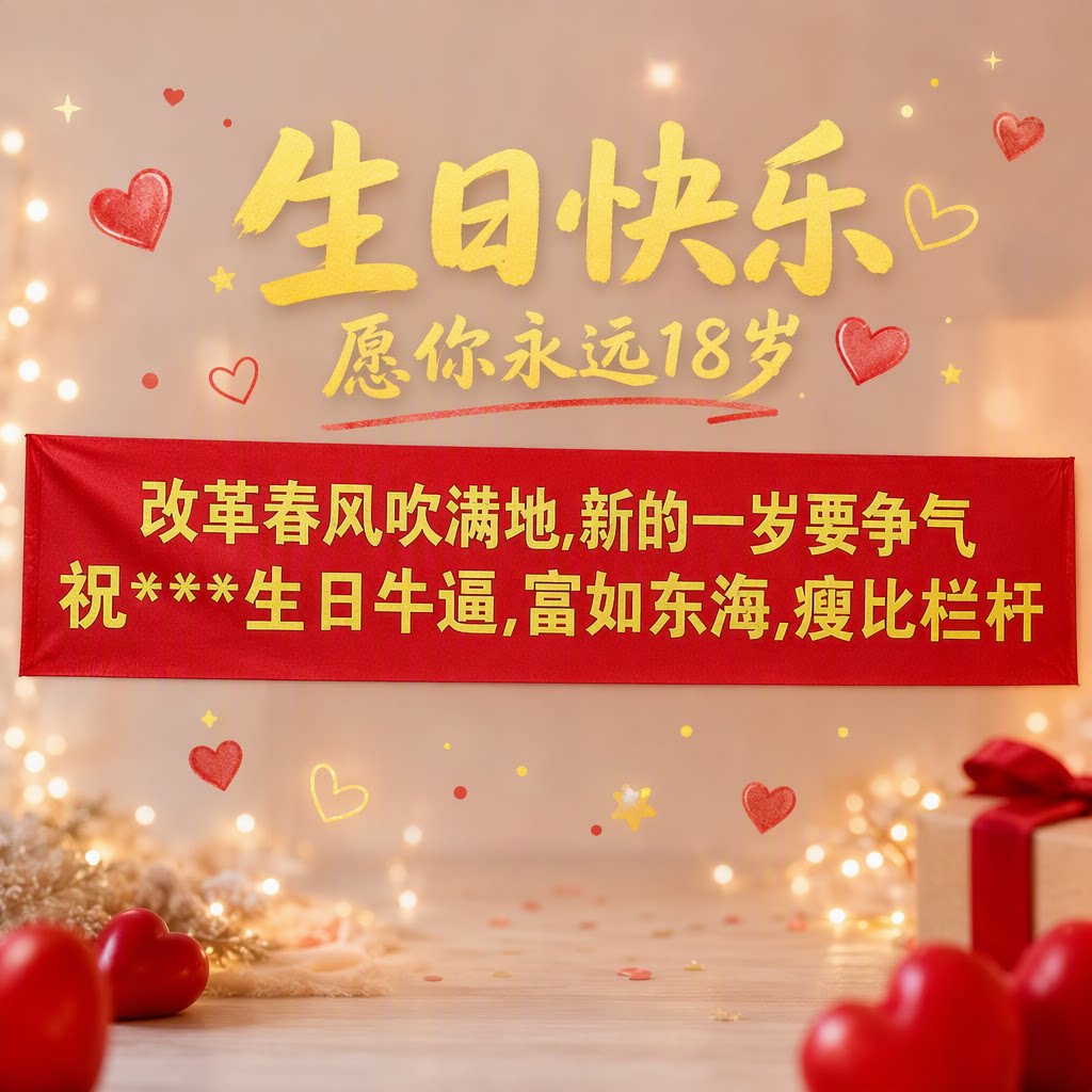 【生日横幅定制】免费排版设计图片