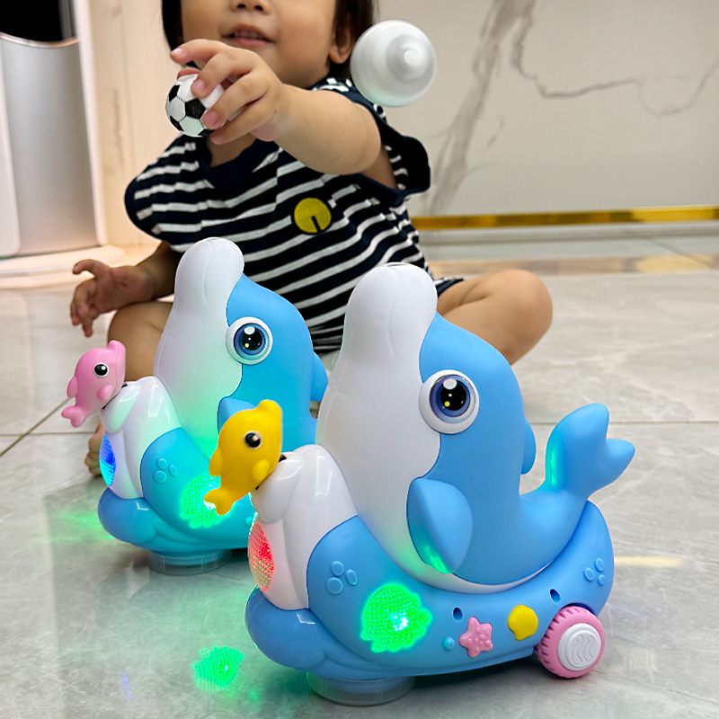 婴儿玩具电动特技吹球海豚悬浮球
