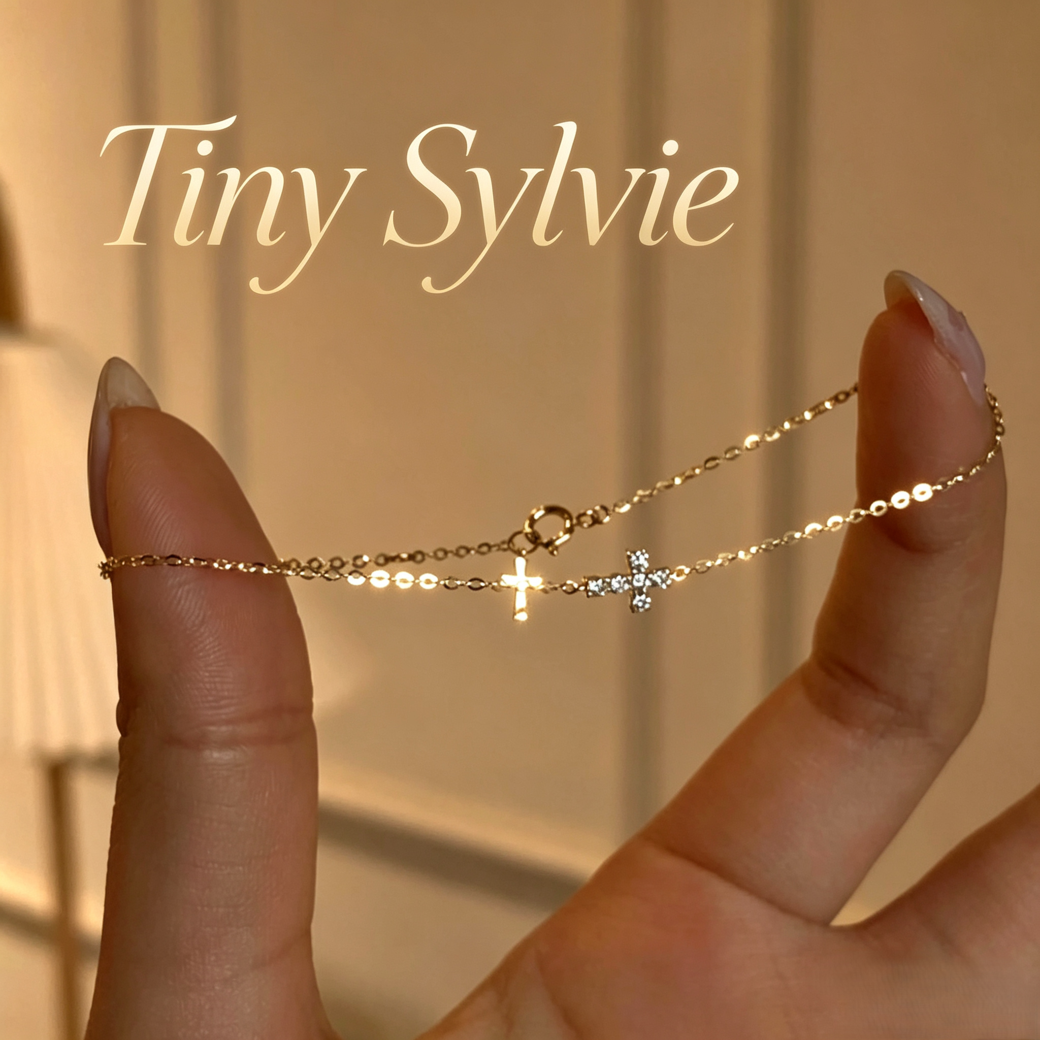 TinySylvie明星同款十字架手链