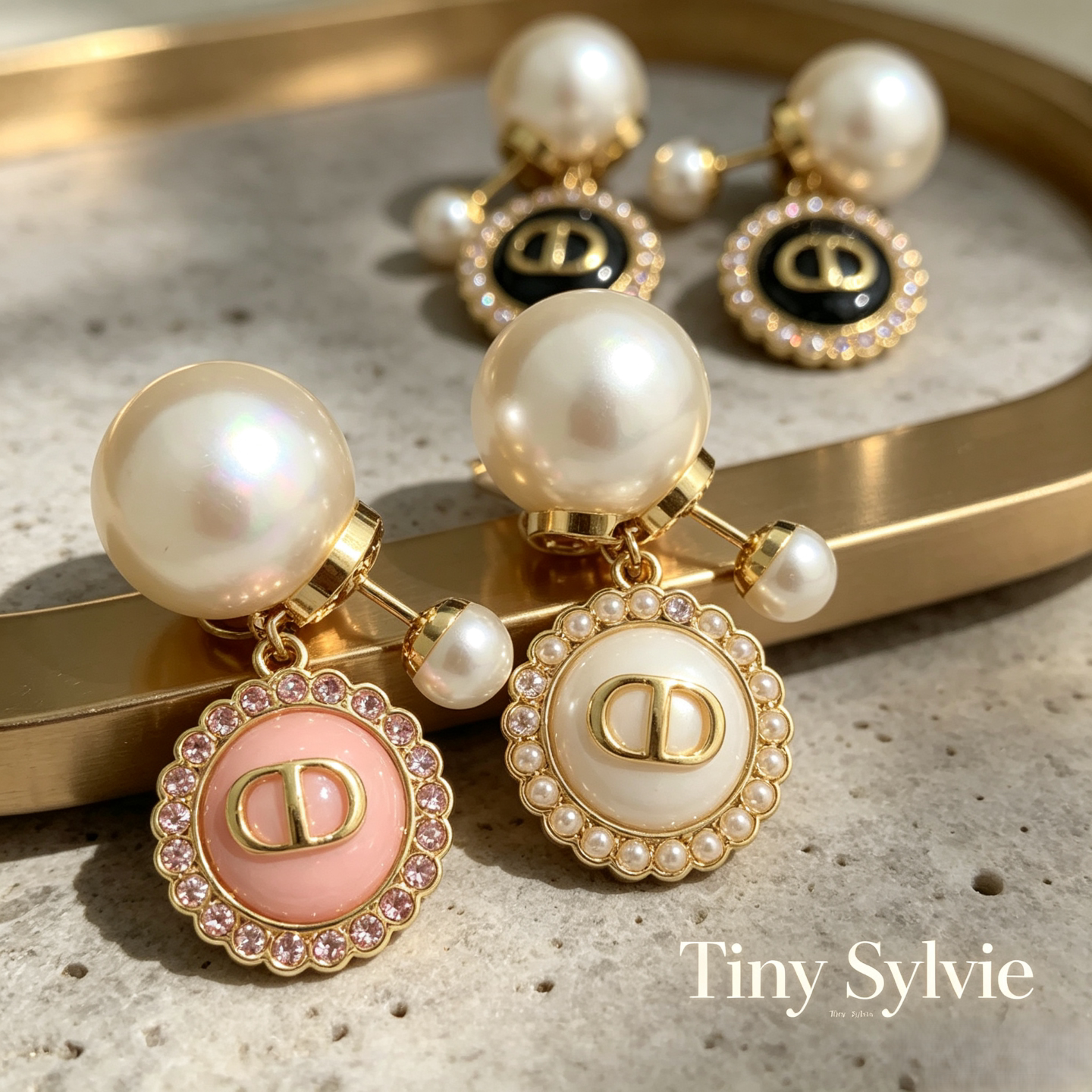 TinySylvieCD珍珠耳钉防过敏