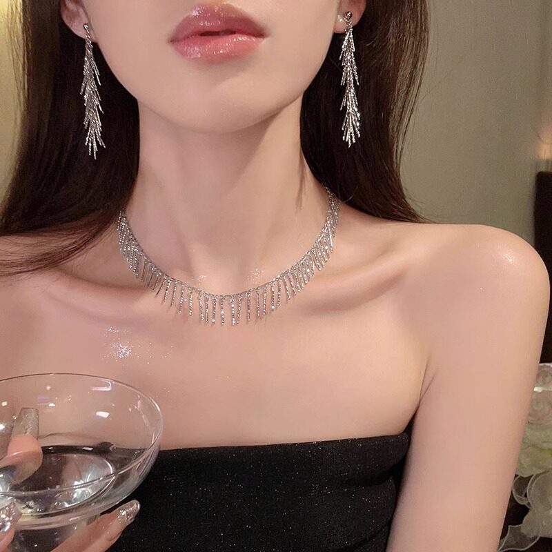 Tiny Sylvie 轻奢流苏项链时尚耳环小众精致骨链潮.