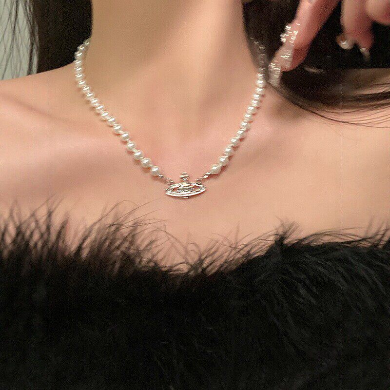 Tiny Sylvie 土星球珍珠项链女夏季轻奢小众高级感颈链