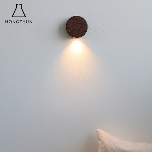 烁阳过道床头胡桃木设计师壁灯