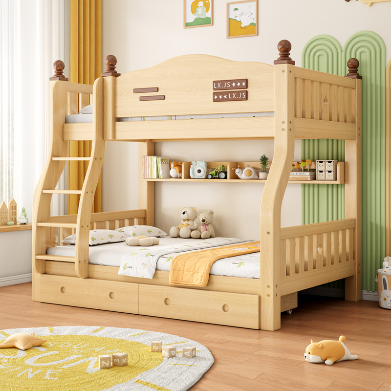 儿童床上下床双层床高低床子母床两层床全实木成人男孩上下铺木床