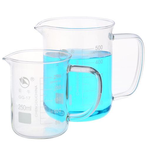 蜀牛玻璃带柄烧杯大把手高透明