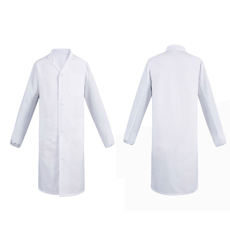 白大褂-松紧袖  男款/女款 长袖实验服学生化学实验室工作服学生实训服隔离衣实验室白大衣医师护士工作服