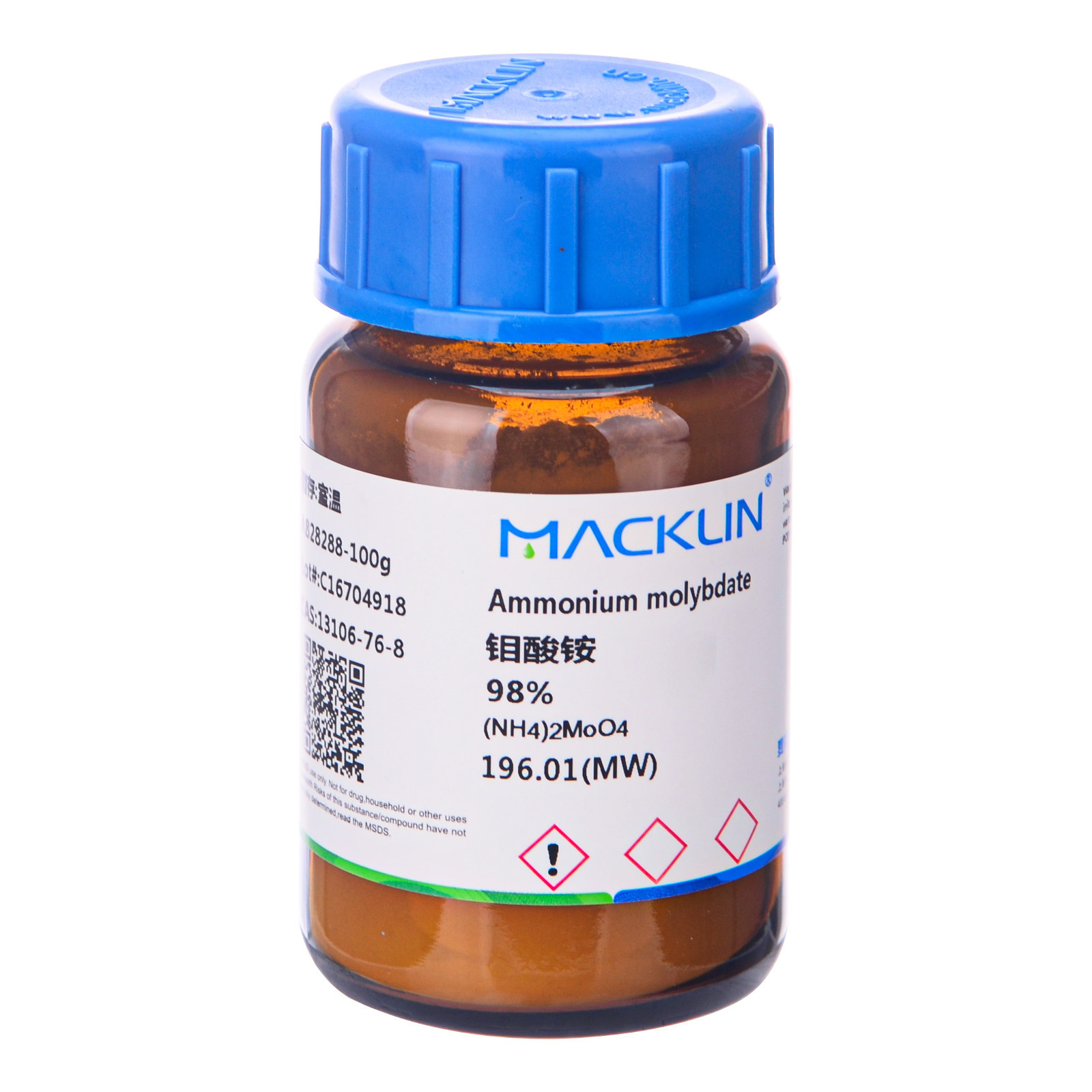 钼酸铵AR分析纯100g/瓶 麦克林化学试剂实验室13106-76-8 Macklin