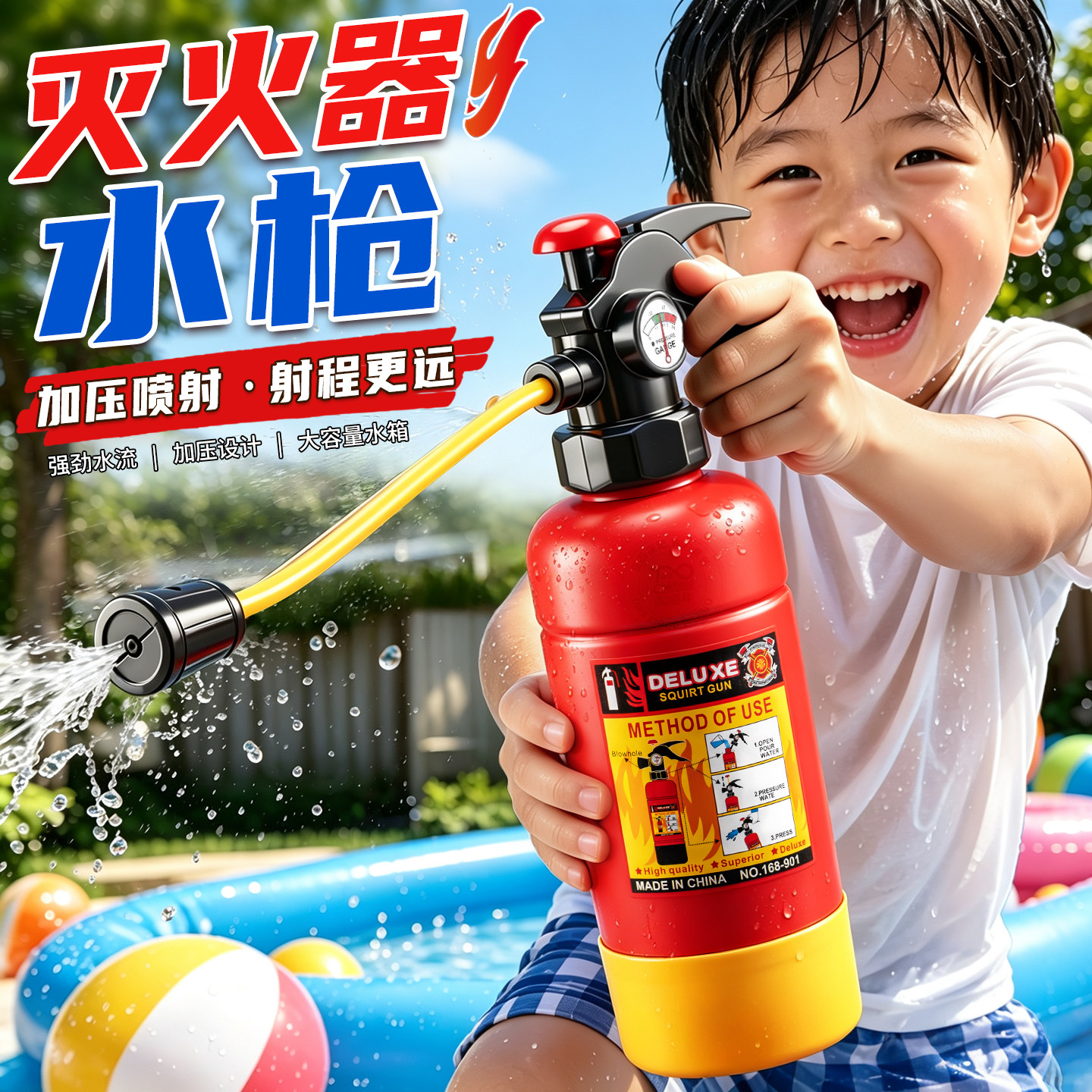 淘童年加压喷射水枪男孩玩具图片