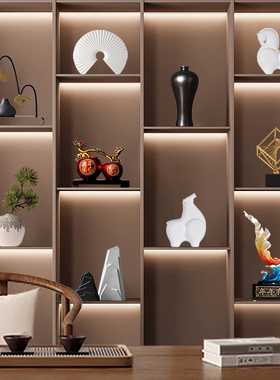 新中式轻奢高档装饰品摆件创意家居客厅酒柜玄关办公室博古架摆放