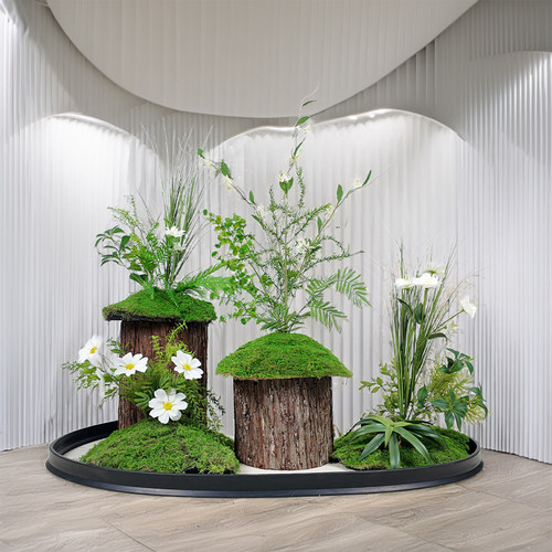 仿真绿植苔藓造景植物室内小景观组合青苔摆件楼梯下仿生假花布置