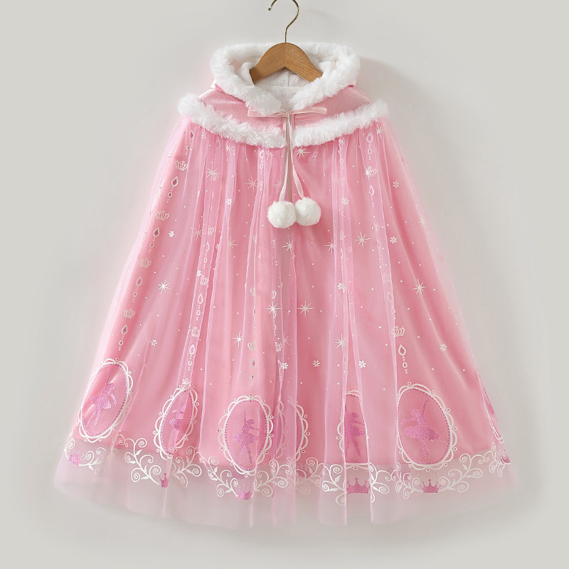 女童爱莎公主披风春秋冬新款斗篷