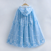 女童冰雪奇缘爱莎公主披风斗篷春秋拖地款 扮表演披纱肩 宝宝生日装