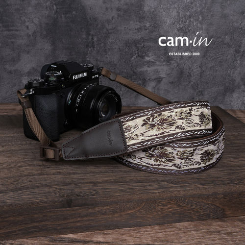 cam-in绣花相机背带复古
