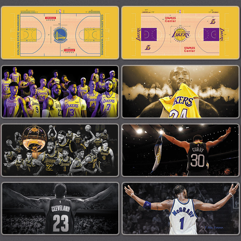 NBA鼠标垫超大湖人篮网勇