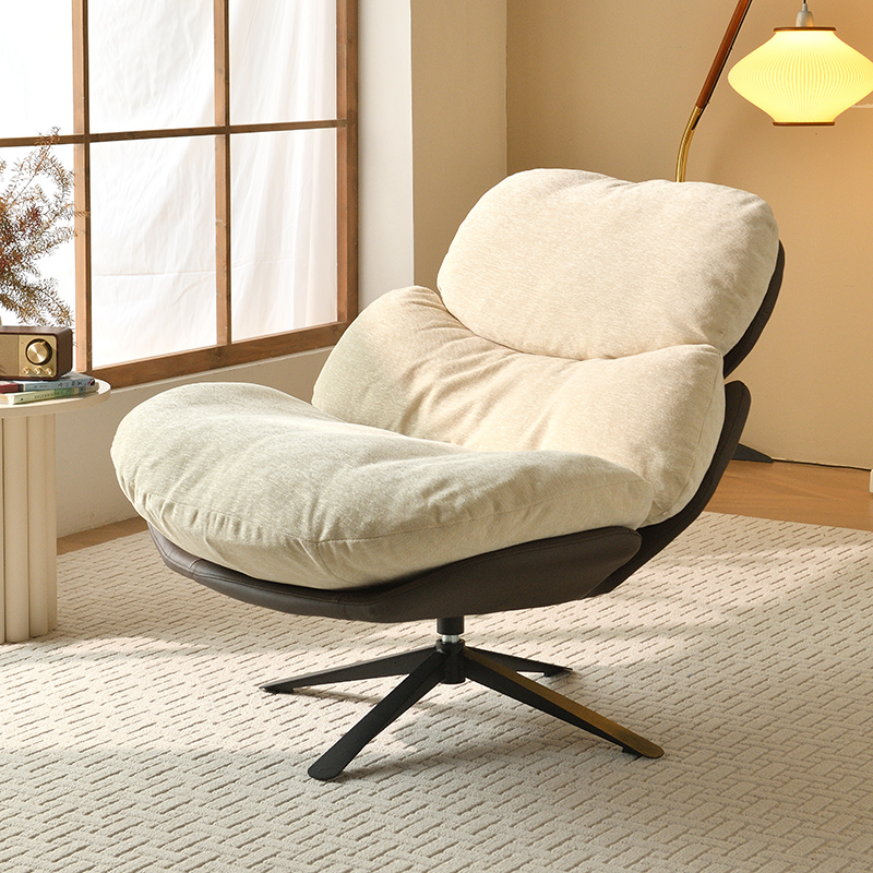 北欧轻奢单人沙发转椅现代简约客厅阳台设计师家用懒人休闲躺椅