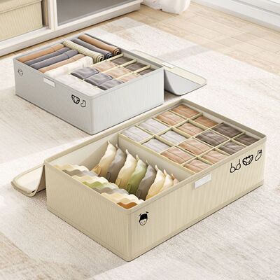 内衣裤袜收纳盒三合一抽屉式分隔收纳盒学生宿舍装内衣内裤袜子盒