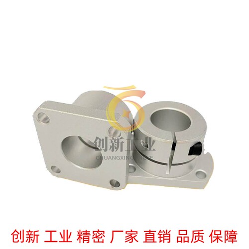 光轴导向轴支座STHWRL/GBL02法兰轴承座开口加长型45号钢制电镀镍