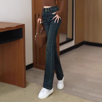 小个子喇叭马蹄裤子冬