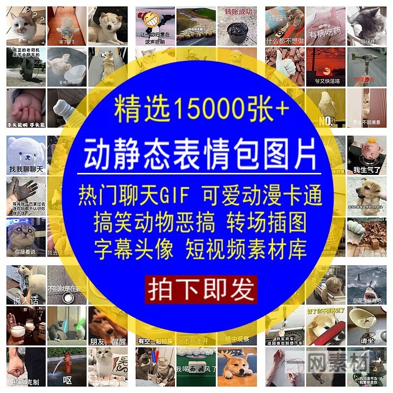 动静态表情包图片GIF热门聊天可爱动漫卡通转场插图搞笑动物恶搞