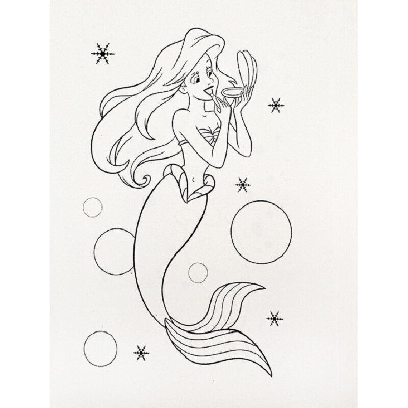 涂涂画画小美人鱼涂色画 3u-6岁儿童填色本女孩幼儿园涂鸦本未装