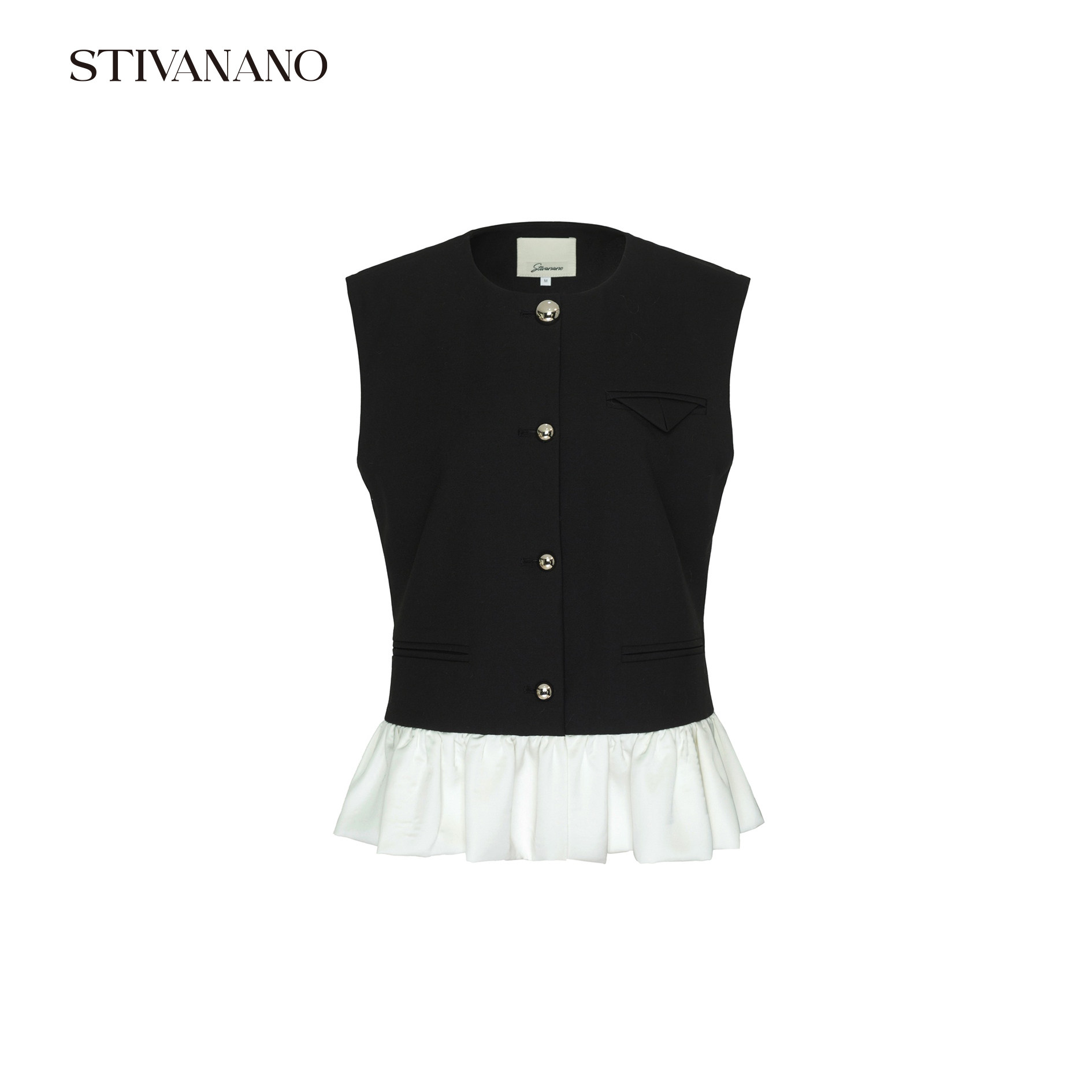 Stivanano醋酸花苞下摆马甲