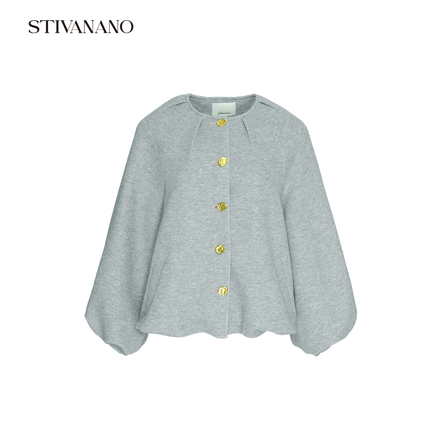 Stivanano圆领灯笼袖云朵卫衣外套