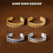 DINN DESIGN彩色穿线双层手镯四色个性 女高级感开口手链镂空