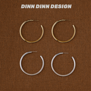 DINN DESIGN立体线条圈圈耳环百搭ins小众耳饰设计感高级感