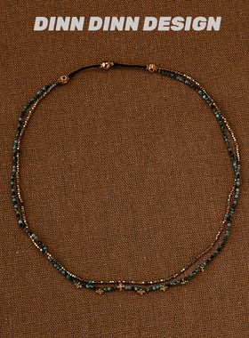 DINN DINN DESIGN度假系列小花花彩色珠珠双层项链高级感新款饰品