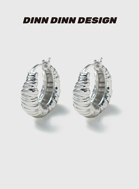 DINN DINN DESIGN简系列绷带缠绕圈圈耳环2024新款高级感适合秋冬