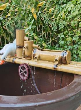 陶瓷鱼缸流水器循环养鱼抽水庭院假山仿竹子流水摆件diy配件水景