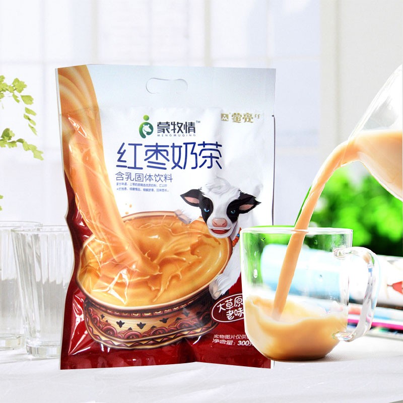 蒙亮红枣奶茶粉300g甜味袋装速溶图片