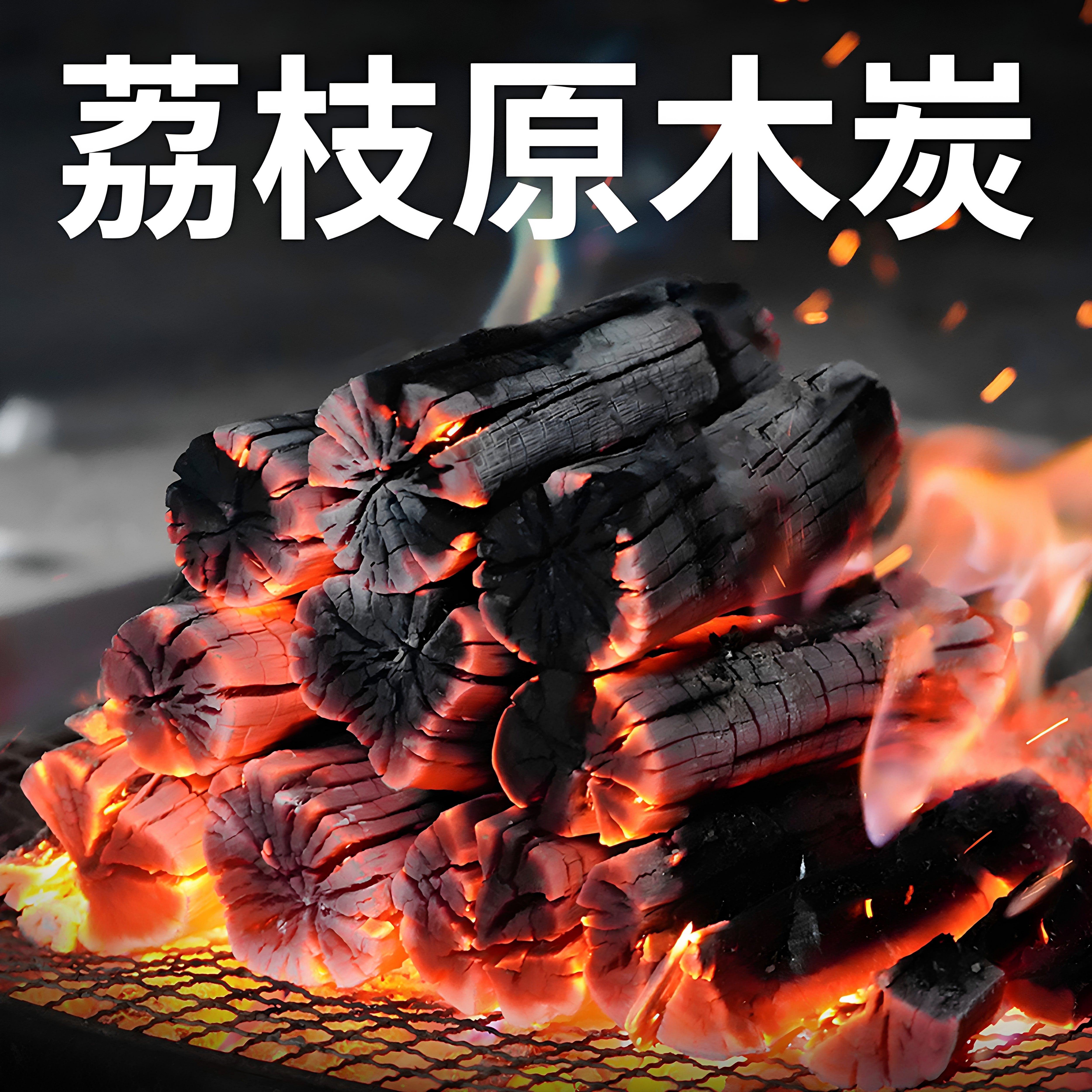 铜火锅专用荔枝木炭家用烧烤炭无烟果木炭室内专用整箱烤火取暖