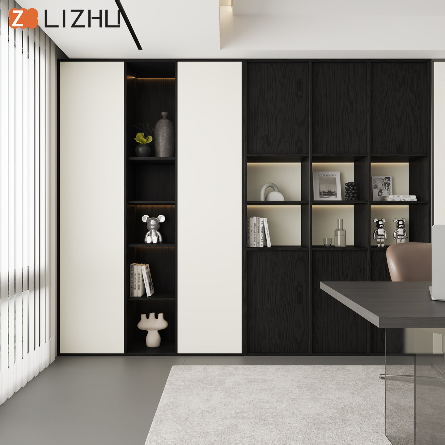 2026新款维克书架意式包豪斯拼色百搭书柜展示柜收纳储物柜定制