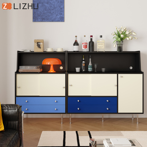包豪斯璀璨餐边柜拼色撞色水柜咖啡柜碗柜操作台备餐柜收纳置物柜