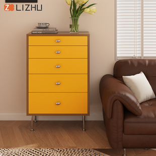 中古风包豪斯九斗柜收纳柜储物抽屉柜卧室床尾柜客厅五六斗柜定制