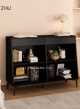 北欧黑色餐边柜书柜酒店民宿日式组合茶水柜茶室橱柜储物柜子定制