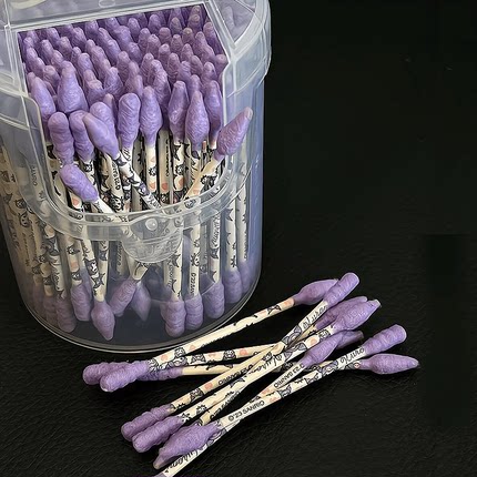 可爱卡通棉签棉棒清洁无菌掏耳朵专用医用家用化妆棉小头细卫生