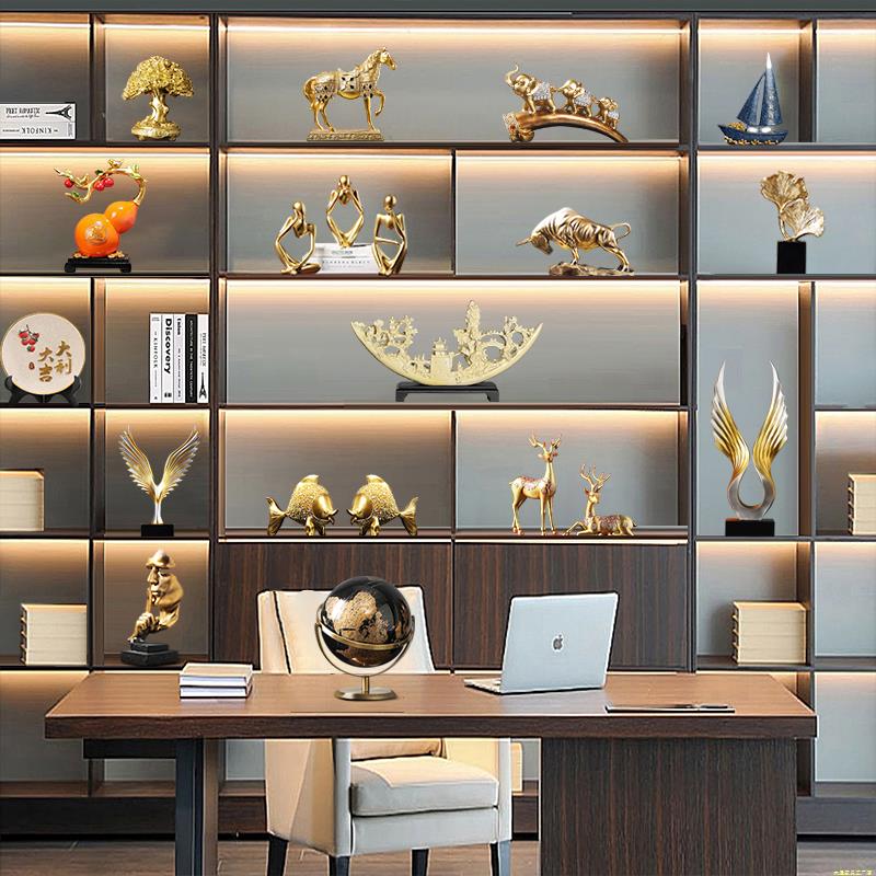 轻奢高端大气上档次摆件现代高档老板领导办公室酒柜装饰品工艺礼