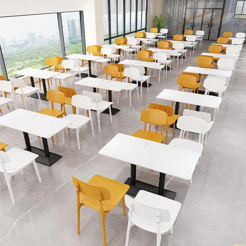 学校公司员工食堂桌椅饭桌组合简约餐饮甜品店桌餐厅4人桌椅商用